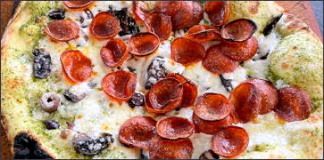 Pesto Pepperoni Wood Fired Pizza