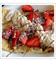 Nutella, Strawberry, Whipped Cream Crepe at Holy Crepe!!