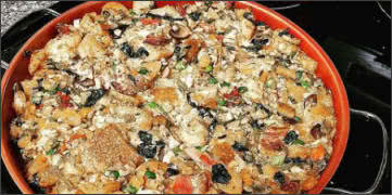 Seafood and Yucca Bread Pudding
