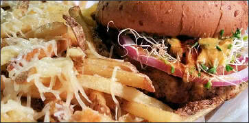 Mooless Burger with Parmesan Truffle Fries