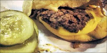 Burgers with Cheese and Side of Pickles