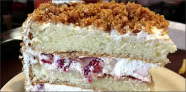 Slice of Strawberry Crunch Cake