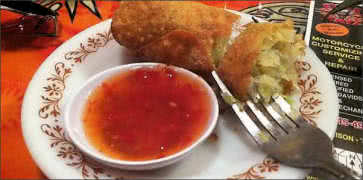 Egg Roll with Red Sauce