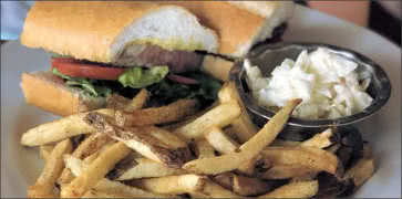 Italian Steak Sandwich with Coleslaw and Fries