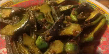 Sauteed Spicy Red Okra