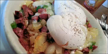 Cajun Skillet with Poached Eggs