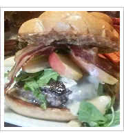 Apple Bacon and Brie Burger at Forn n Cork