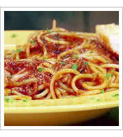 BBQ Spaghetti at Highway 61 Roadhouse and Kitchen