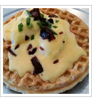 Eggs Benedict Waffle at The General Store