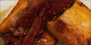 Polenta Cakes with Candied Bacon