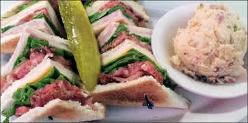 Club Sandwich with Potato Salad