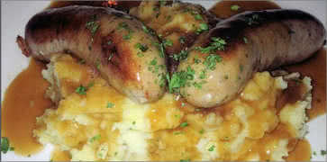 Bangers and Mash with Gravy