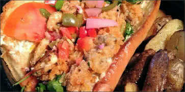 Grilled Laughing Bird Shrimp and Fried Oyster Po Boy