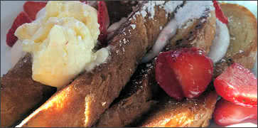 Strawberries and Cream Stuffed French Toast