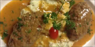 Meatloaf with Mashed Potatoes at Eva's European Sweets