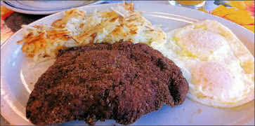 Country Fried Steak with Eggs and Hash