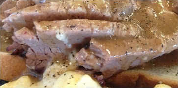 Open-Faced Beef Brisket Sandwich