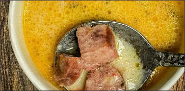 Creamy Onion Soup with Sausage