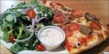 Pizza Slice with Salad