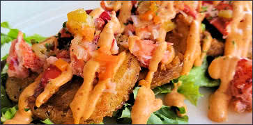 Fried Green Tomatoes with Lobster