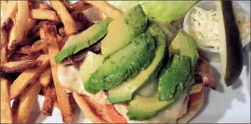 Avocado Chicken Sandwich with Fries