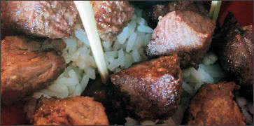 Beef Chislic with Rice